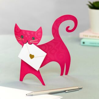 Ruby Cat 3D Greetings Card