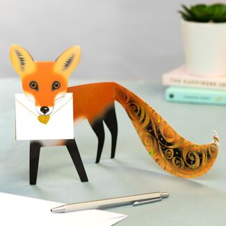 Foxy 3D Greetings Card