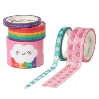 Rainbow Set Of 5 Paper Sticky Tapes