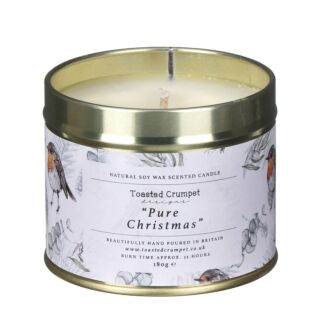 ‘Pure Christmas’ Robin & Eucalyptus Christmas Tin Candle