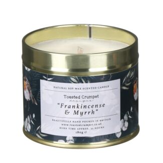 ‘Frankincense & Myrrh’ Robin & Eucalyptus Christmas Tin Candle