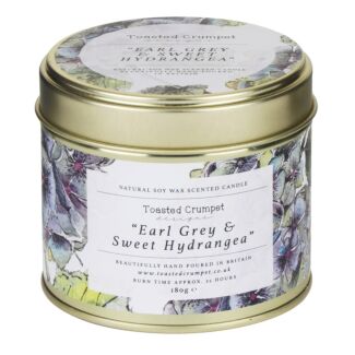 Earl Grey & Sweet Hydrangea Tin Candle