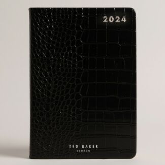 DAVIIDS Black Croc 2024 A5 Diary