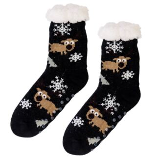 Black Sherpa Lined Socks
