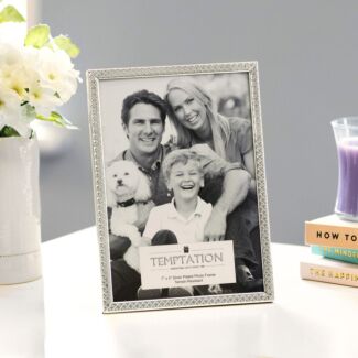 Silver-Plated Narrow Edge Bobble Photo Frame 5x7