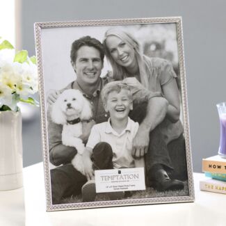Silver-Plated Narrow Edge Bobble Photo Frame 8x10