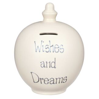 ‘Wishes and Dreams’ Silver on Cream Money Pot