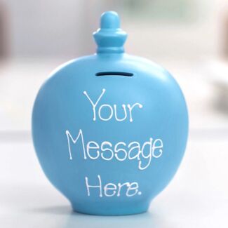 Personalisable Light Blue Money Pot