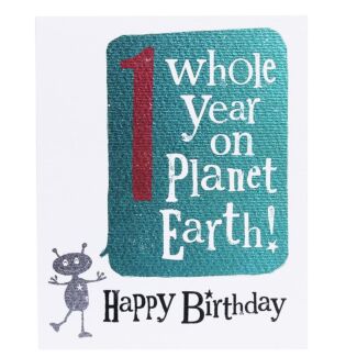 1 Whole Year Birthday Card