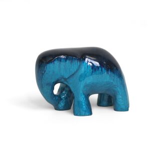 Aluminark Brushed Aqua Small Elephant Ornament