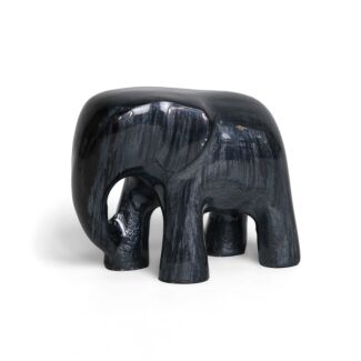 Aluminark Brushed Black Medium Elephant Ornament