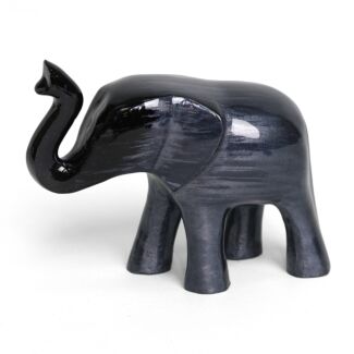 Aluminark Brushed Black Large Elephant Ornament