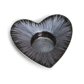 Azeti Brushed Black Heart Tealight Holder