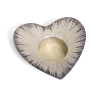 Azeti Brushed Silver Heart Tealight Holder