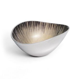 Azeti Brushed Silver Small Oval Bowl