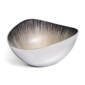 Azeti Brushed Silver Large Oval Bowl