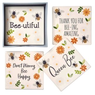 Set of 4 Busy Bee Coasters