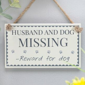 Husband & Dog Missing Sign 
