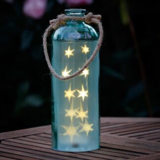 Giant LED Stars in a Blue Bottle 