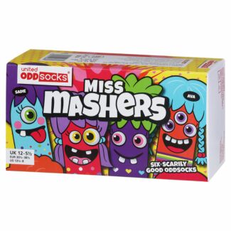 Miss Mashers Box Of 6 Monster Kids Socks