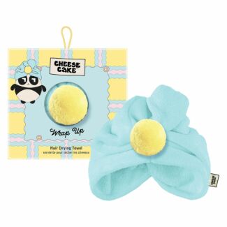 ‘Wrap Up’ Pompom Blue Hair Drying Towel