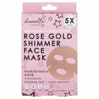 Rose Gold Shimmer Anti-Aging Pack Of Five Sheet Masks