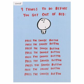 Snooze Button Greetings Card