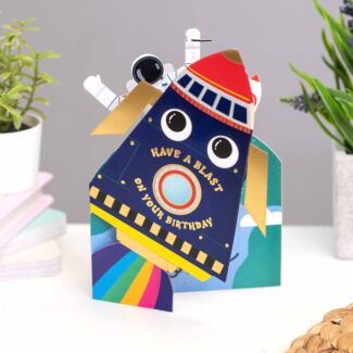 Rocket Aww! So Cute Jiggly Eyes Birthday Card