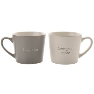 Amore ‘Love You & Love You More’ Boxed Set of 2 Mugs