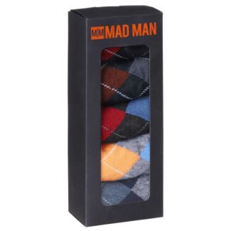 Mad Man Bright Argyle Boxed Socks