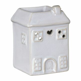 Hestia Light Grey Small Ceramic House Wax Melt & Oil Warmer