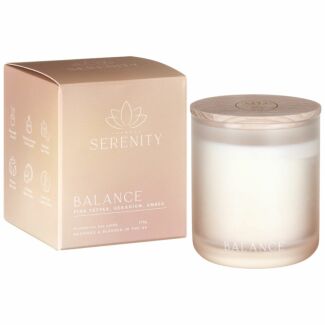 Serenity ‘Balance’ Pink Pepper, Geranium & Amber 270g Glass Candle