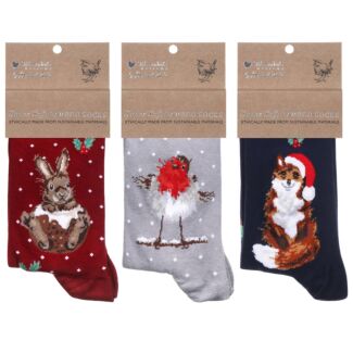 Set of Three Bamboo Christmas Socks