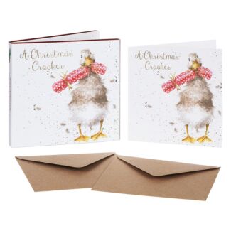 ‘Christmas Cracker’ Set of 8 Gold Foiled Christmas Cards