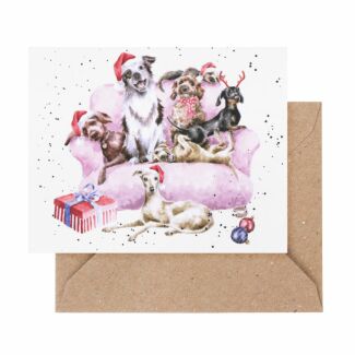 ‘A Winters Tail’ Dogs 9cm Mini Christmas Card