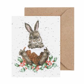‘Merry Little Christmas’ Rabbit 9cm Mini Christmas Card
