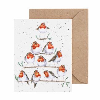 ‘Rockin Robins’ 9cm Mini Christmas Card
