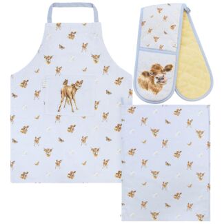 Farmyard Friends Double Oven Glove, Tea Towel and Apron Set