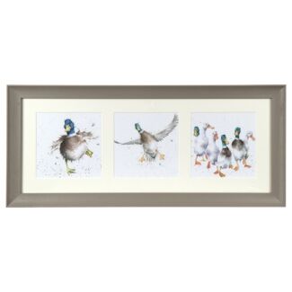 A Trio Of Ducks Triple Print With Taupe Frame