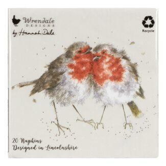 ‘Snuggled Together’ Robin Set Of 20 Lunch Napkins