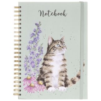 'Whiskers and Wild Flowers' Cat Spiral Bound A4 Notebook