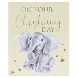 Elephant Christening Card