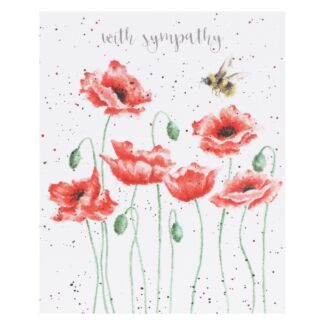 ‘Poppies and Bee’ Sympathy Card