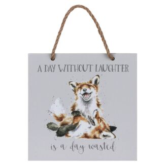 ‘A Day Without Laughter’ Fox Wooden Plaque