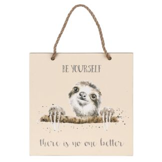 ‘Be Yourself’ Sloth Wooden Plaque