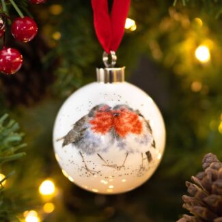 Royal Worcester Robins Christmas Bauble