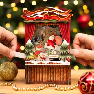 Santa’s Elves Paper Theatre 3D Pop Up Christmas Card