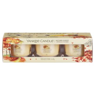 Autumn Sunset Set Of Three Signature Filled Votives