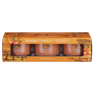 Farm Fresh Peach Set Of Three Signature Filled Votives