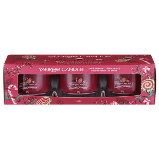 Peppermint Pinwheels Set of Three Filled Votives